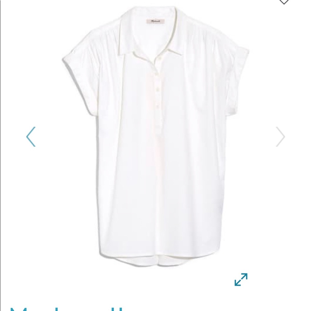 Madewell Central Popover Shirt in White Small